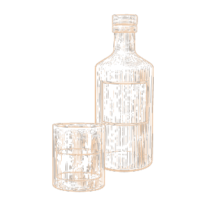 Icon of bourbon bottle and glass